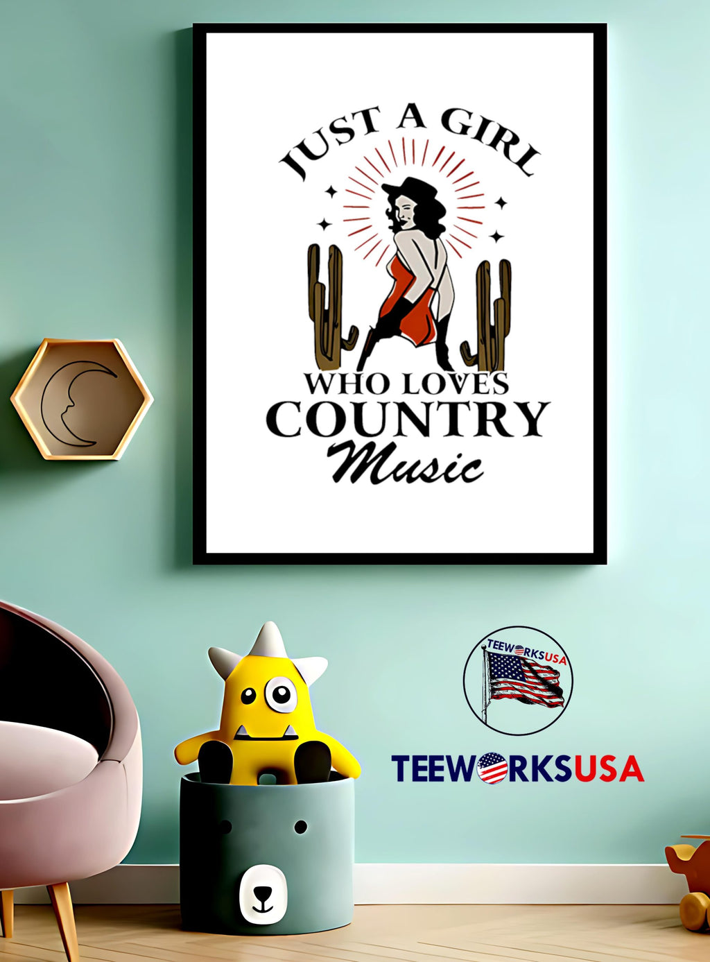 Just A Girl Who Loves Country Music - Adult & Kids T-Shirts, Sweatshirts & Hoodies apparel design preview 3