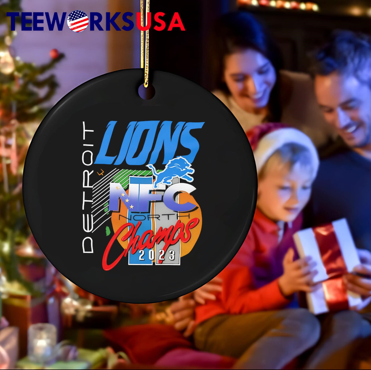 Detroit Lions NFC North Champions 2023 retro - Adult & Kids T-Shirts, Sweatshirts & Hoodies apparel design preview 4