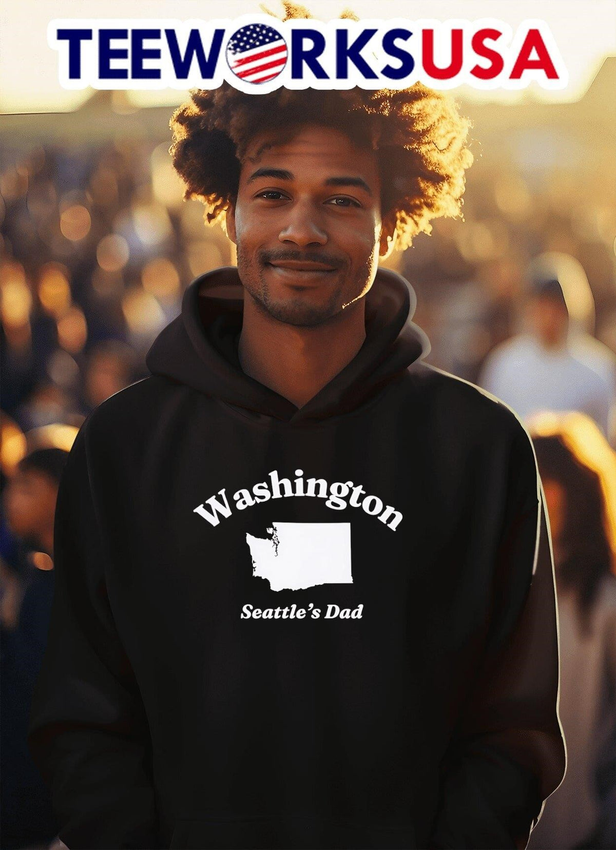 Washington Seattle's dad - Adult & Kids T-Shirts, Sweatshirts & Hoodies apparel design preview 2