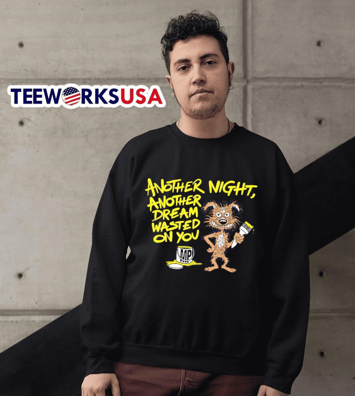 Graffiti dog another night dream wasted on you - Adult & Kids T-Shirts, Sweatshirts & Hoodies apparel design preview 6