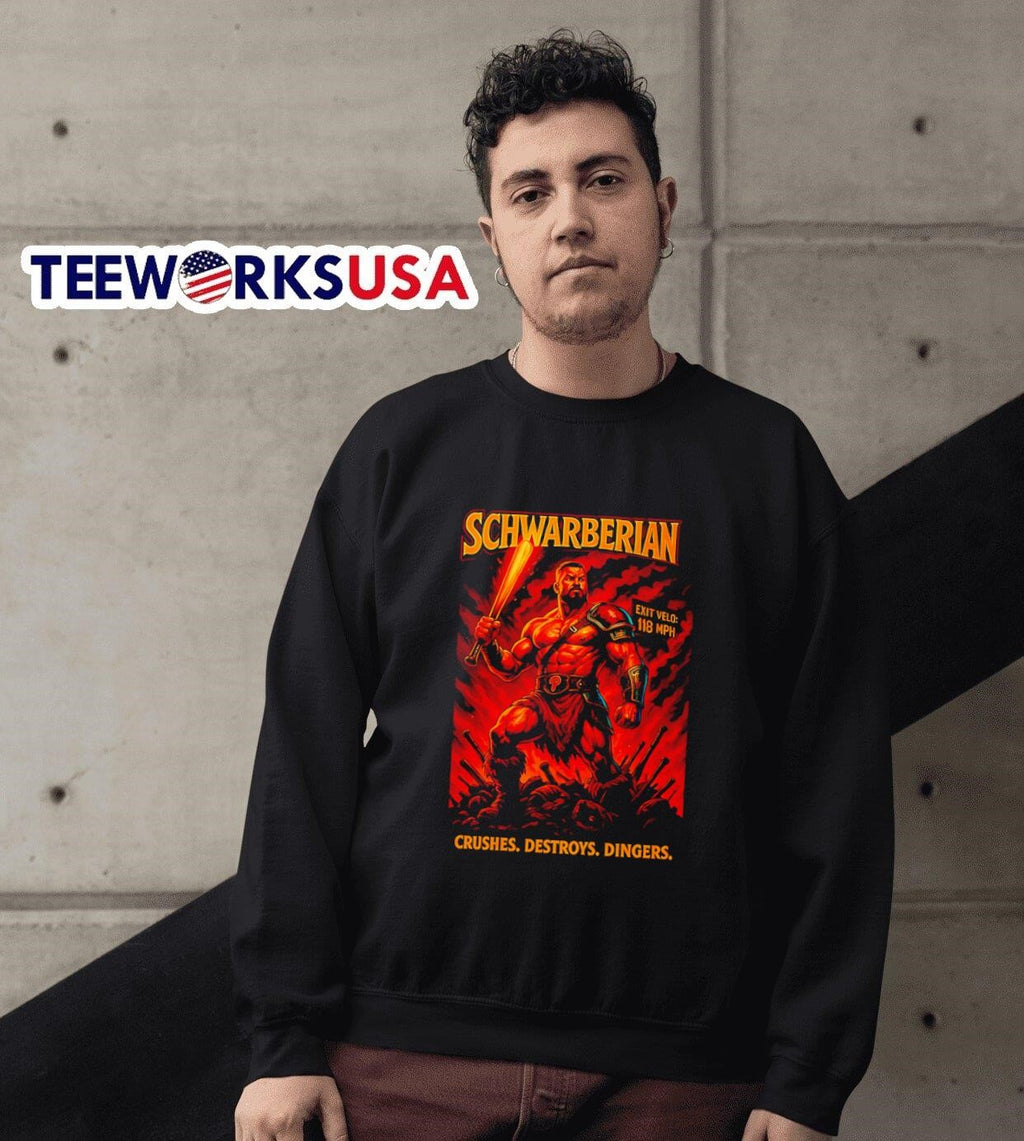 Kyle Schwarber Schwarberian crushes destroys dingers - Adult & Kids T-Shirts, Sweatshirts & Hoodies apparel design preview 6