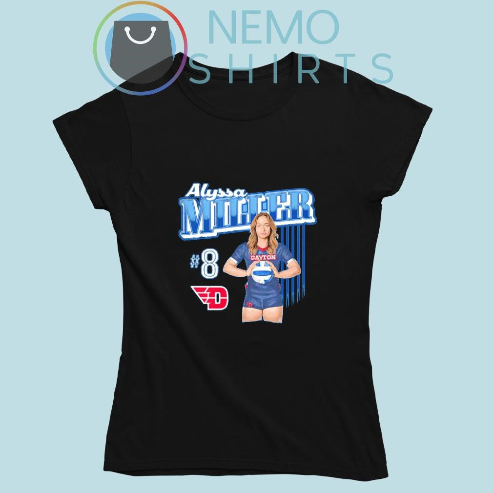 Alyssa Miller Dayton Flyers no 8 cartoon player - Adult & Kids T-Shirts, Sweatshirts & Hoodies apparel design preview 5