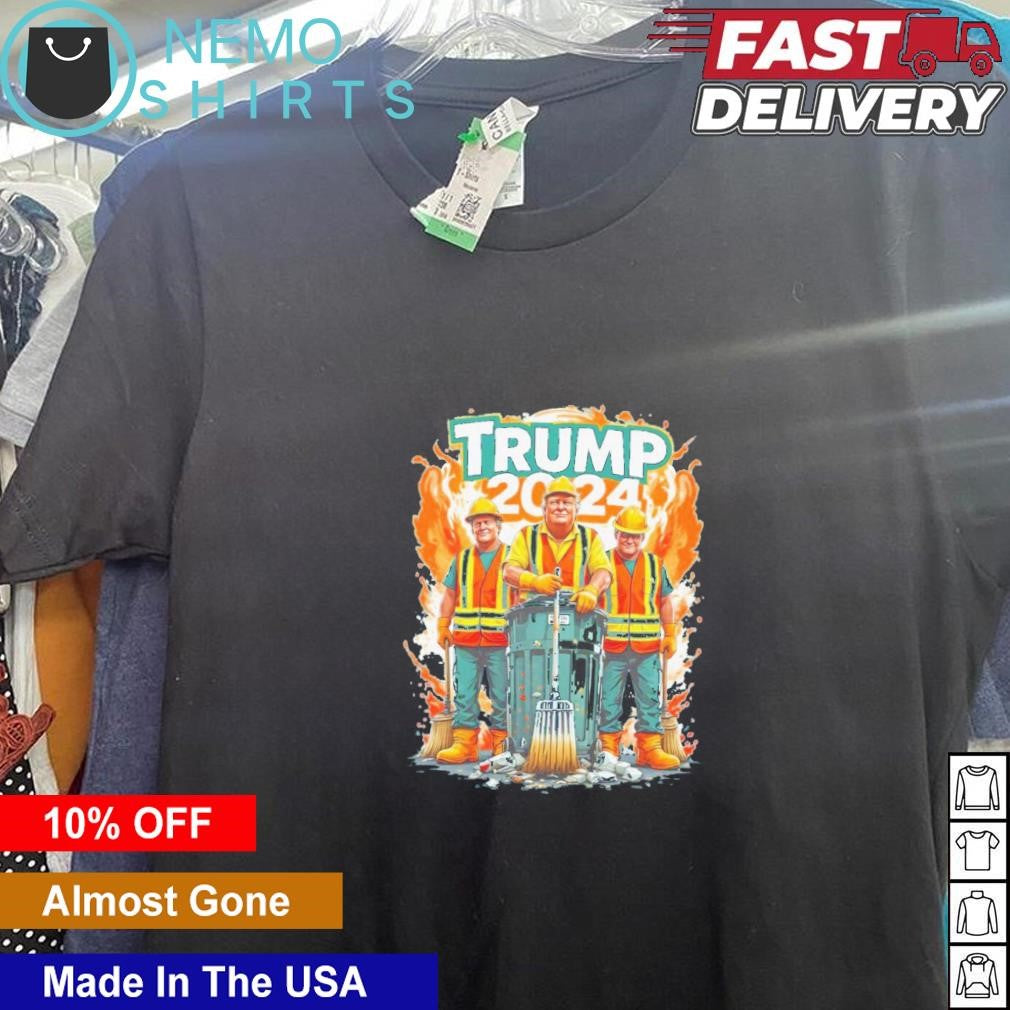 Trump 2024 garbage crew cleaning up - Adult & Kids T-Shirts, Sweatshirts & Hoodies apparel design preview 5
