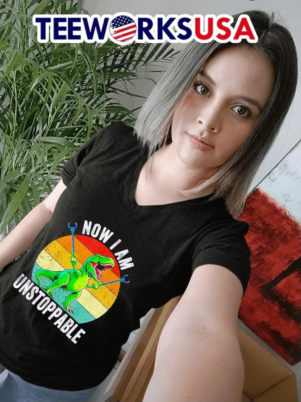 Now I Am Unstoppable T Rex - Adult & Kids T-Shirts, Sweatshirts & Hoodies apparel design preview 7