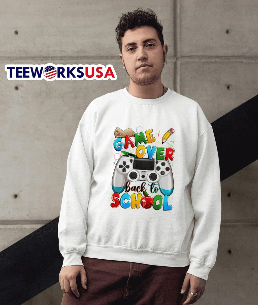 Game over back to school - Adult & Kids T-Shirts, Sweatshirts & Hoodies apparel design preview 3