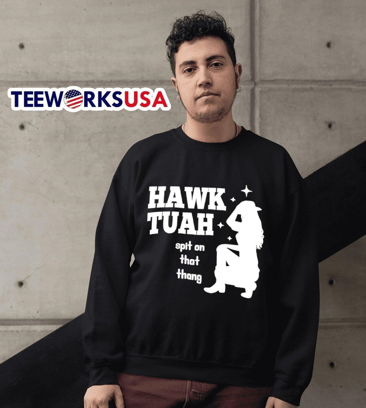 Hawk tuah spit on that thang cowgirl - Adult & Kids T-Shirts, Sweatshirts & Hoodies apparel design preview 3