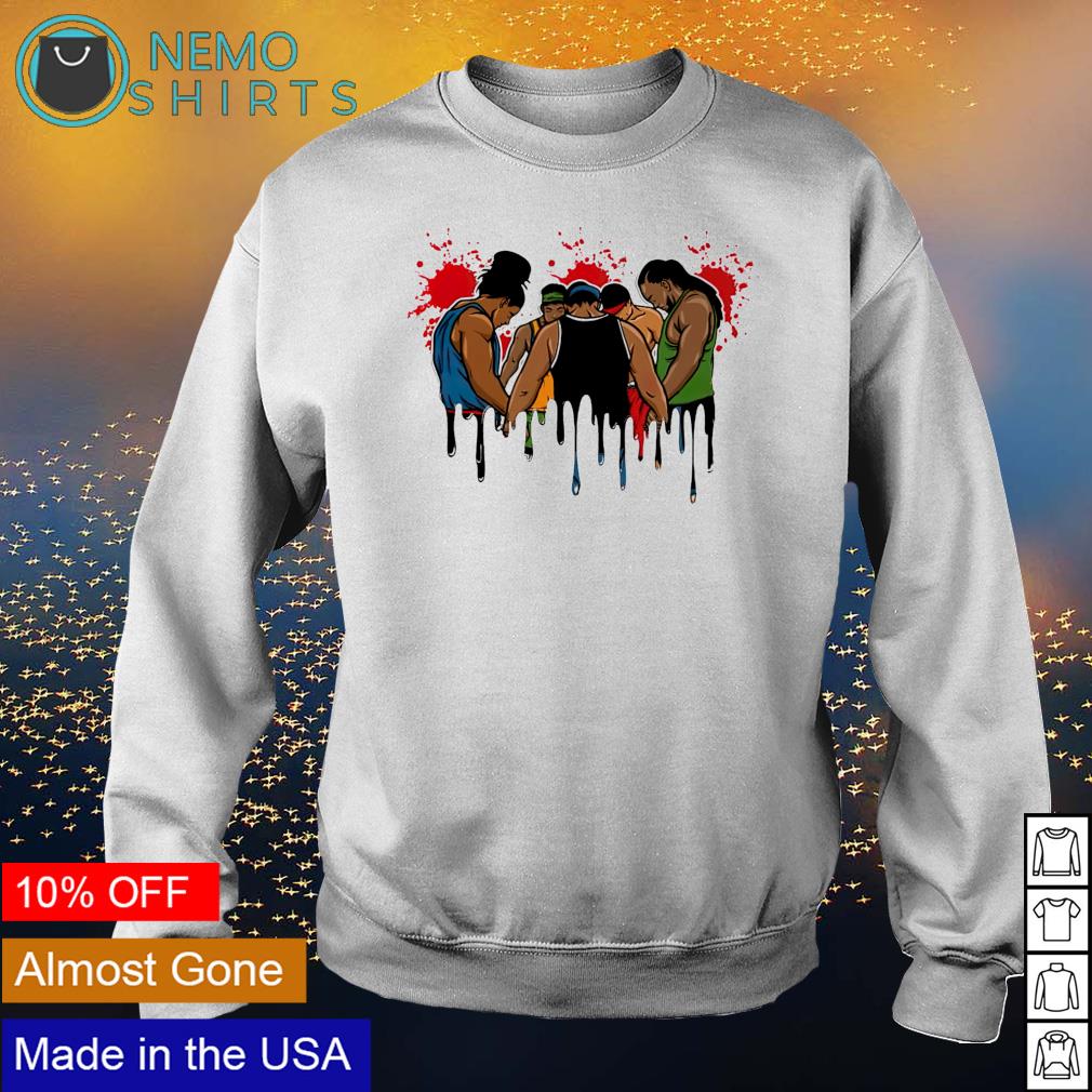 Group of black afro men praying - Adult & Kids T-Shirts, Sweatshirts & Hoodies apparel design preview 4