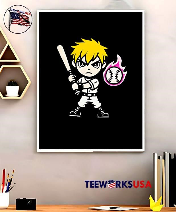 Yakyu Anime Energy Blast baseball - Adult & Kids T-Shirts, Sweatshirts & Hoodies apparel design preview 5