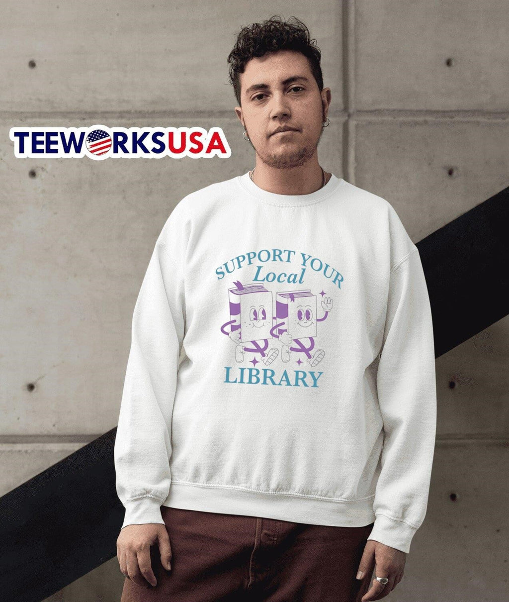 Support your local library books - Adult & Kids T-Shirts, Sweatshirts & Hoodies apparel design preview 3