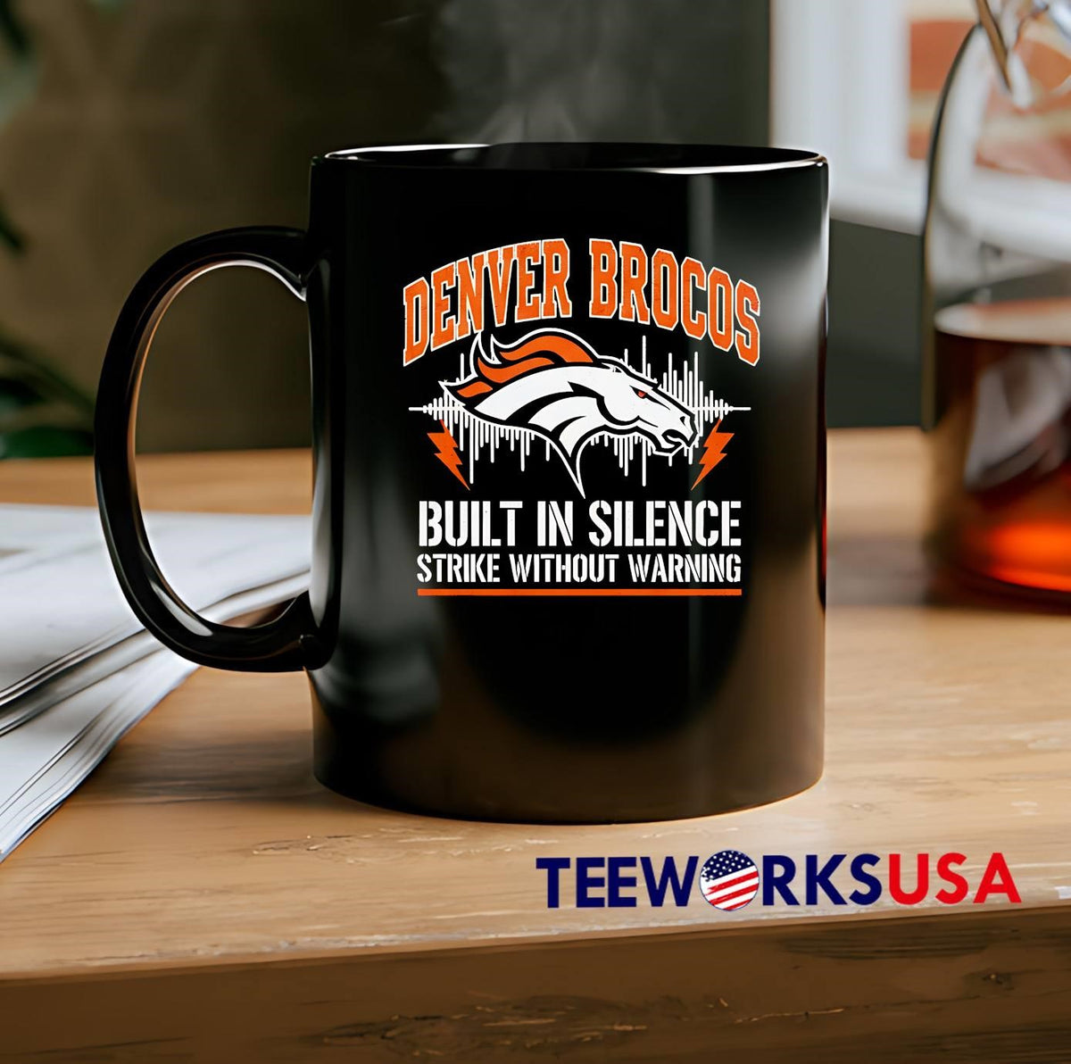 Denver Broncos Built In Silence Strike Without - Adult & Kids T-Shirts, Sweatshirts & Hoodies apparel design preview 2