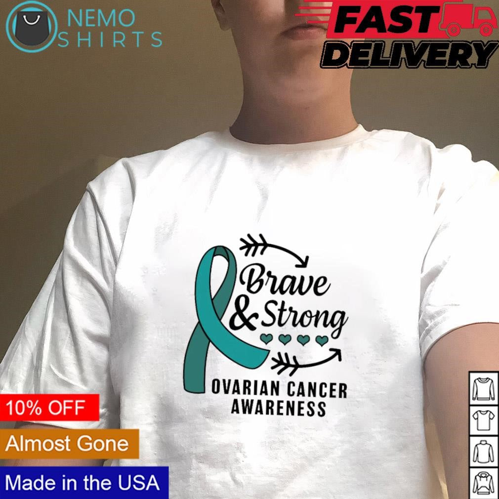 Brave and strong ovarian cancer awareness - Adult & Kids T-Shirts, Sweatshirts & Hoodies apparel design preview 1