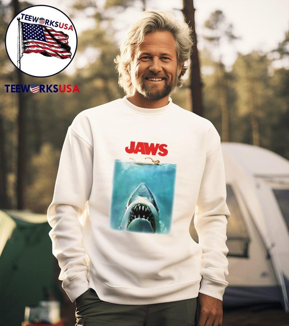 Jaws 50th anniversary poster - Adult & Kids T-Shirts, Sweatshirts & Hoodies apparel design preview 3