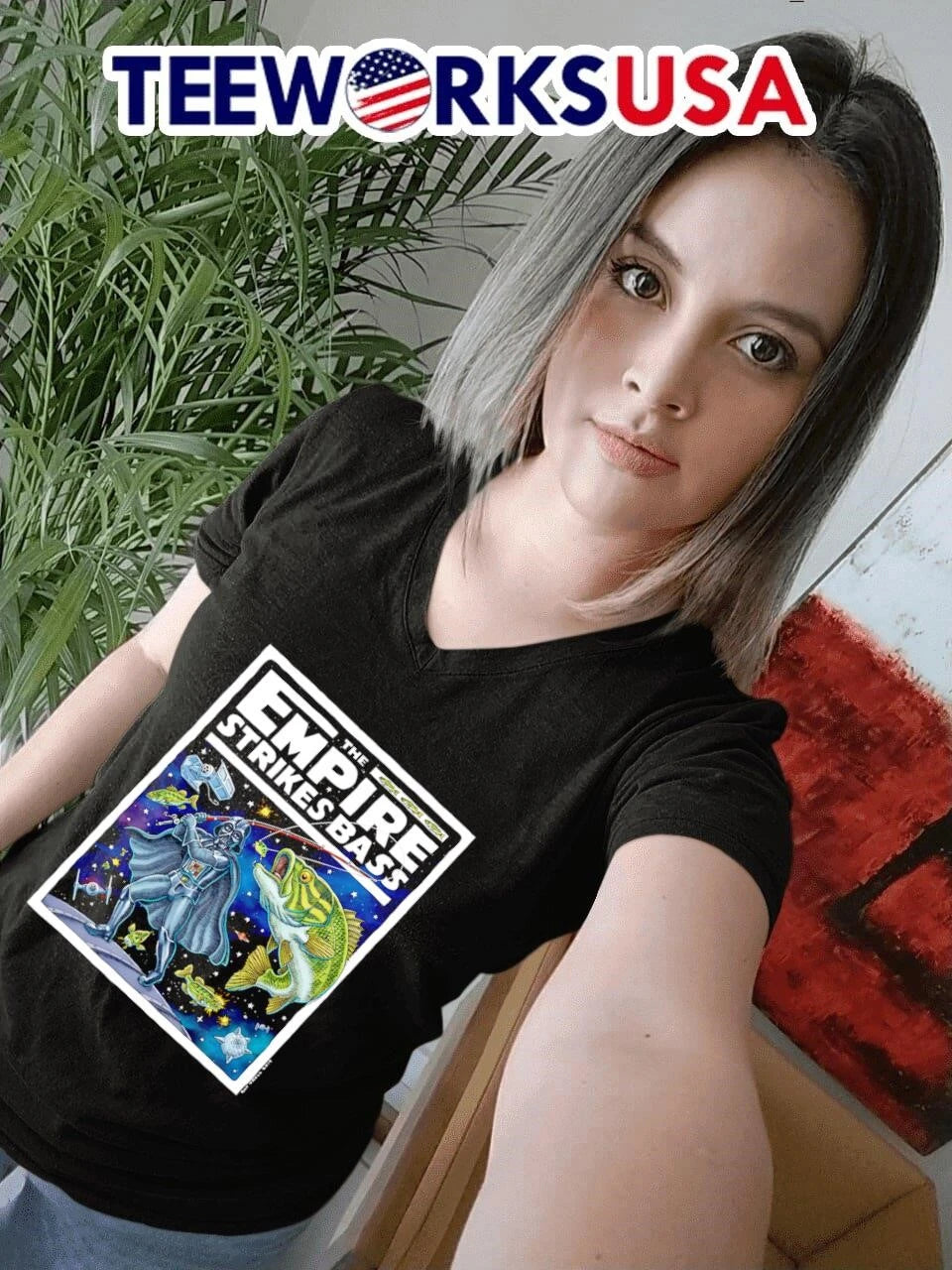 The Empire Strikes Bass Darth Vader Fishing - Adult & Kids T-Shirts, Sweatshirts & Hoodies apparel design preview 7