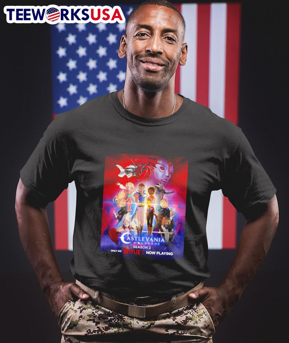 Castlevania Nocturne season 2 poster - Adult & Kids T-Shirts, Sweatshirts & Hoodies apparel design preview 1