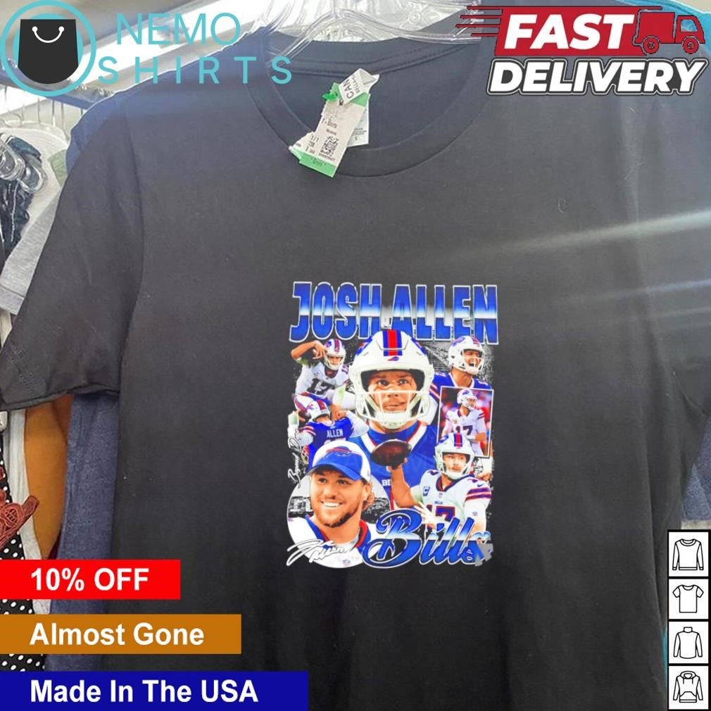 Josh Allen Buffalo Bills vintage graphic collage - Adult & Kids T-Shirts, Sweatshirts & Hoodies apparel design preview 5