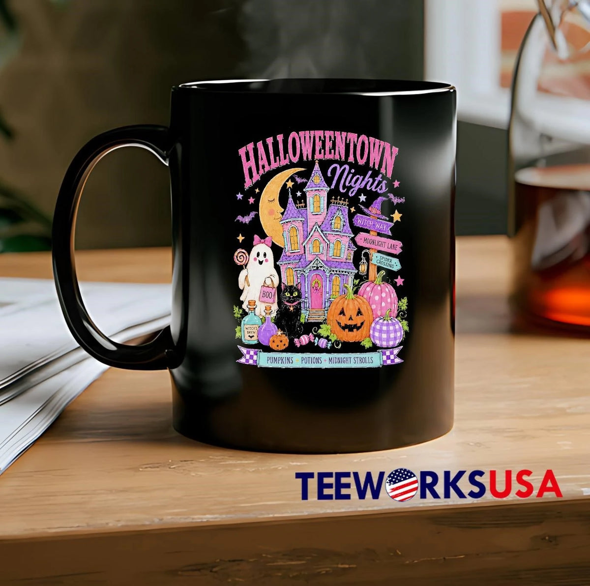 Halloweentown Nights Pumpkins Potions Midnight - Adult & Kids T-Shirts, Sweatshirts & Hoodies apparel design preview 2