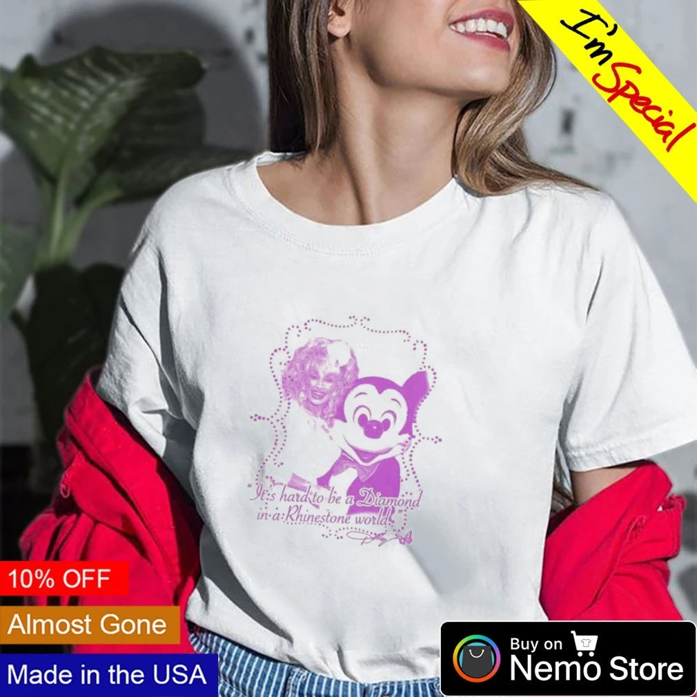 Dolly Parton It's Hard to Be a Diamond in Rhinestone - Adult & Kids T-Shirts, Sweatshirts & Hoodies apparel design preview 2