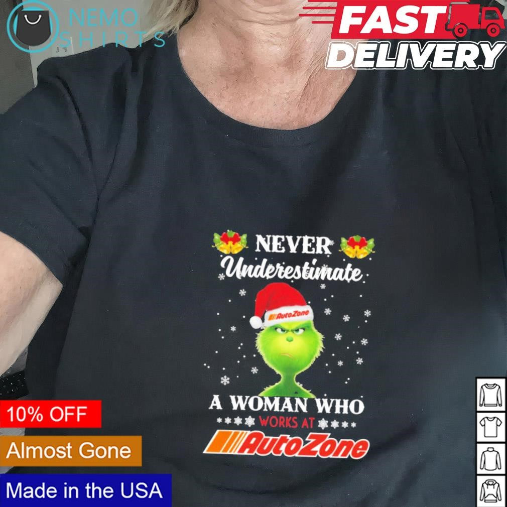 Santa Grinch never underestimate a woman tho works at - Adult & Kids T-Shirts, Sweatshirts & Hoodies apparel design preview 2