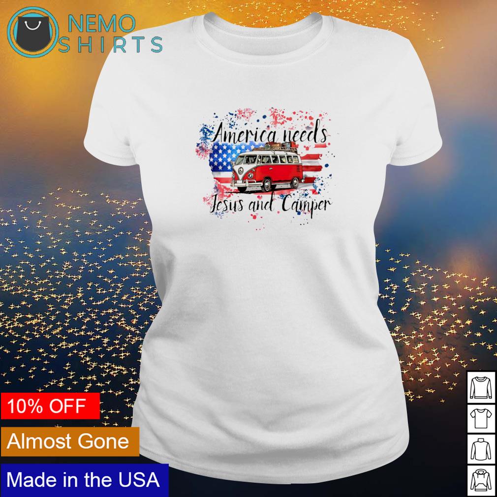 America needs Jesus and camper - Adult & Kids T-Shirts, Sweatshirts & Hoodies apparel design preview 3