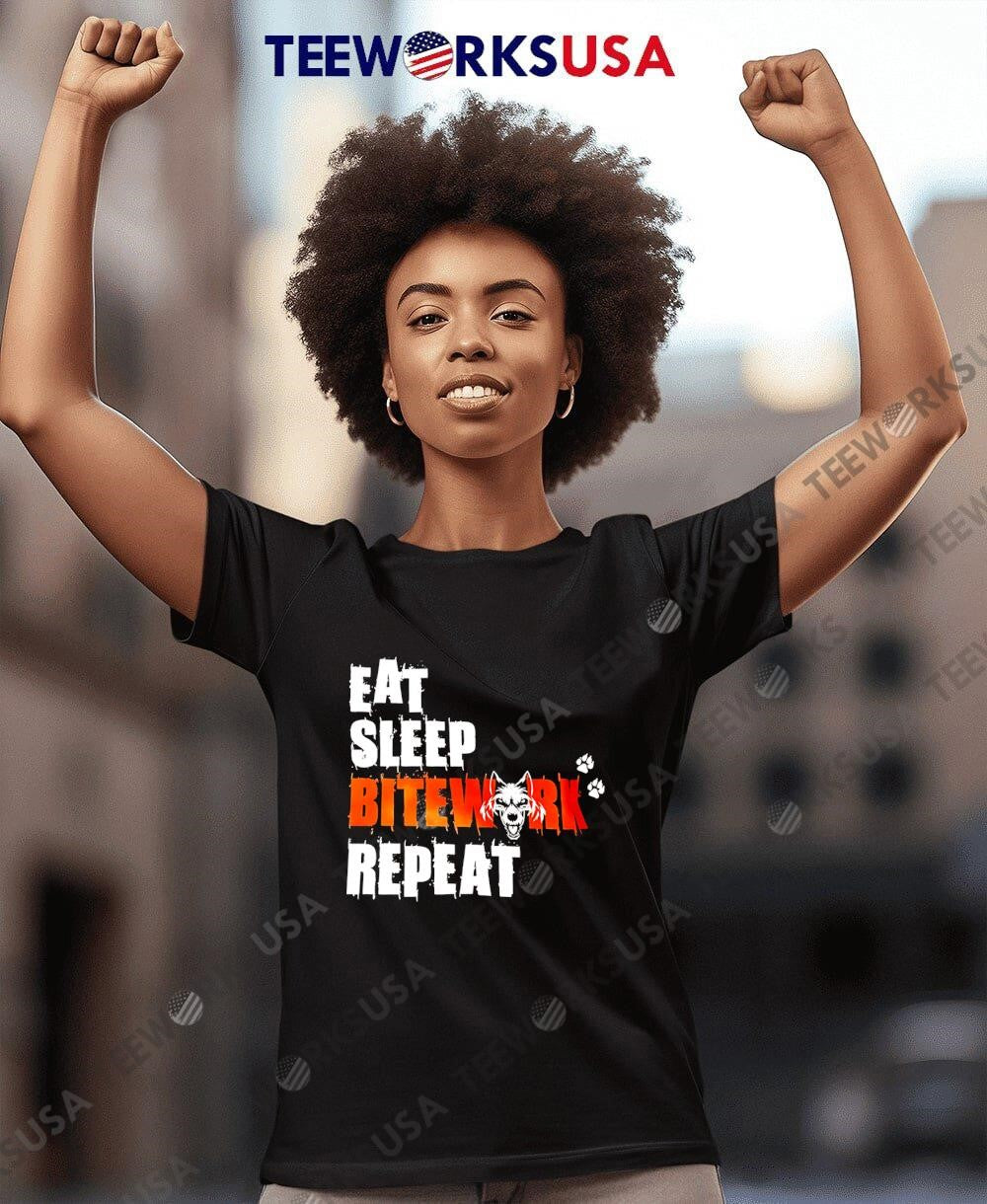 Eat Sleep Bitework Repeat wolf - Adult & Kids T-Shirts, Sweatshirts & Hoodies apparel design preview 7