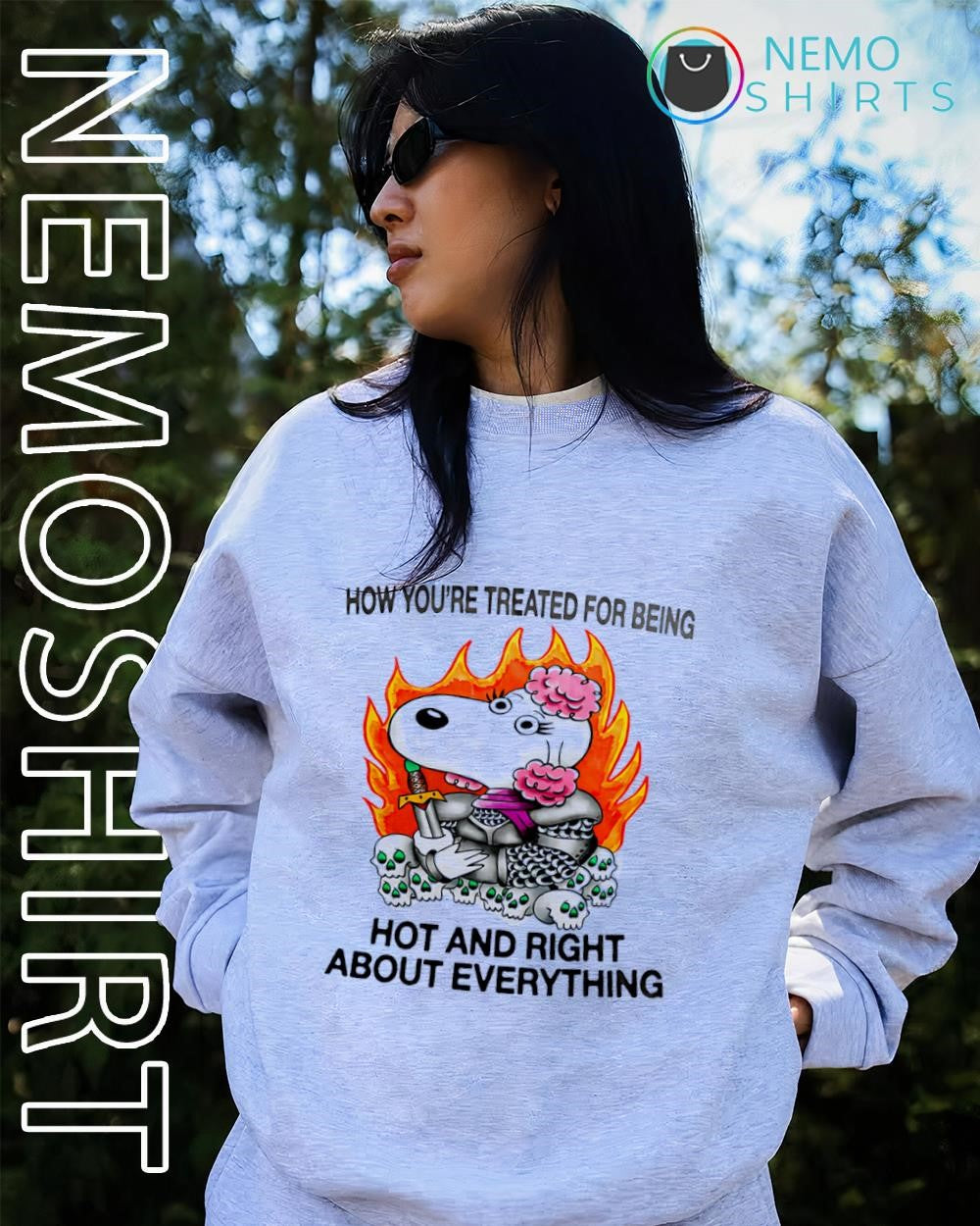 Poodle skulls how you're treated for being hot and - Adult & Kids T-Shirts, Sweatshirts & Hoodies apparel design preview 2