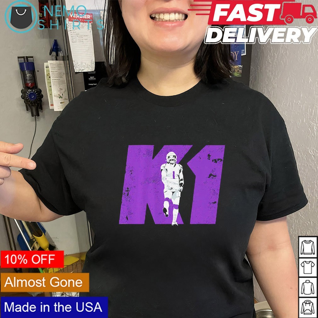 K1 Kyler Murray Minnesota Vikings Purple Ships Free - Adult & Kids T-Shirts, Sweatshirts & Hoodies apparel design preview 2