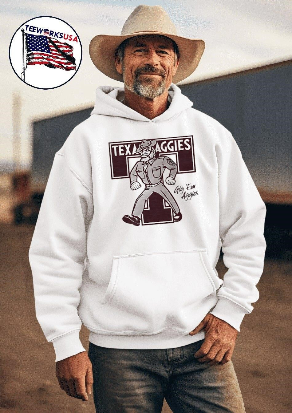 Texas A&M Aggies Monogram - Adult & Kids T-Shirts, Sweatshirts & Hoodies apparel design preview 2