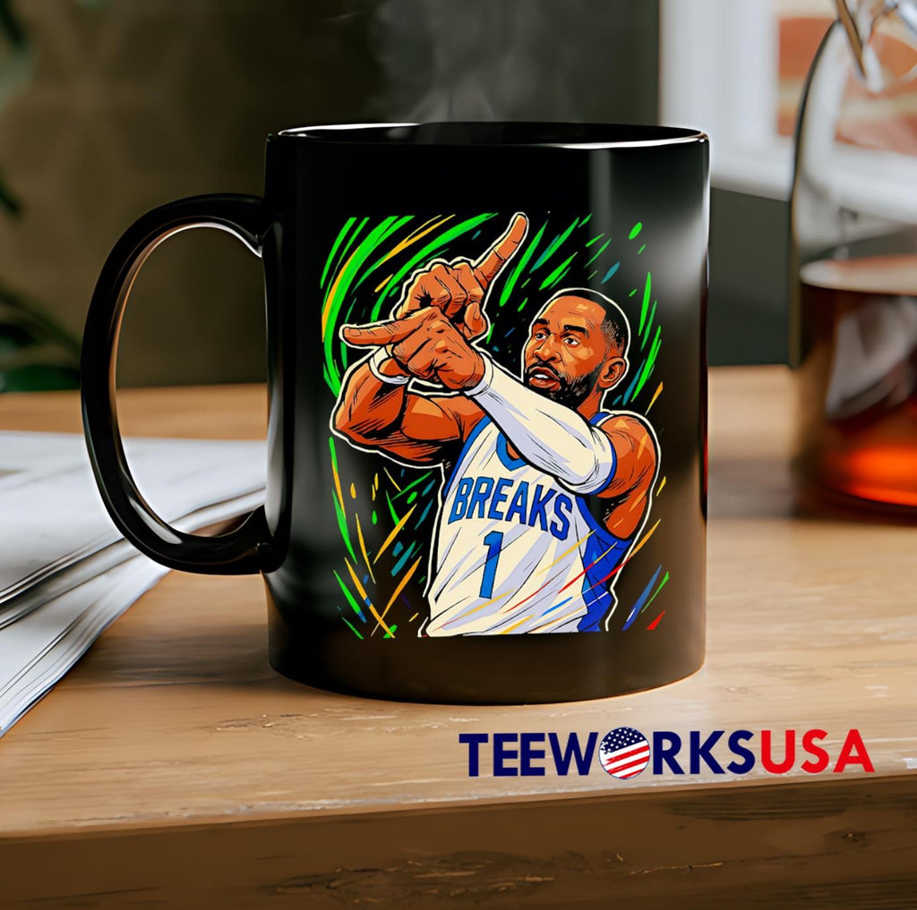 Breaks Number 1 Basketball Player Green Background - Adult & Kids T-Shirts, Sweatshirts & Hoodies apparel design preview 2