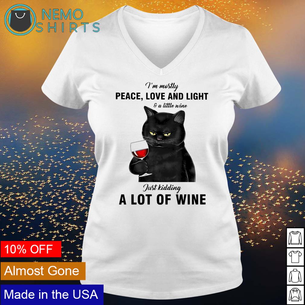 Cat I'm mostly peace love and light a little wine - Adult & Kids T-Shirts, Sweatshirts & Hoodies apparel design preview 5