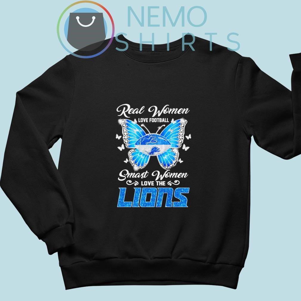 Real women love football smart the Detroit Lions - Adult & Kids T-Shirts, Sweatshirts & Hoodies apparel design preview 4