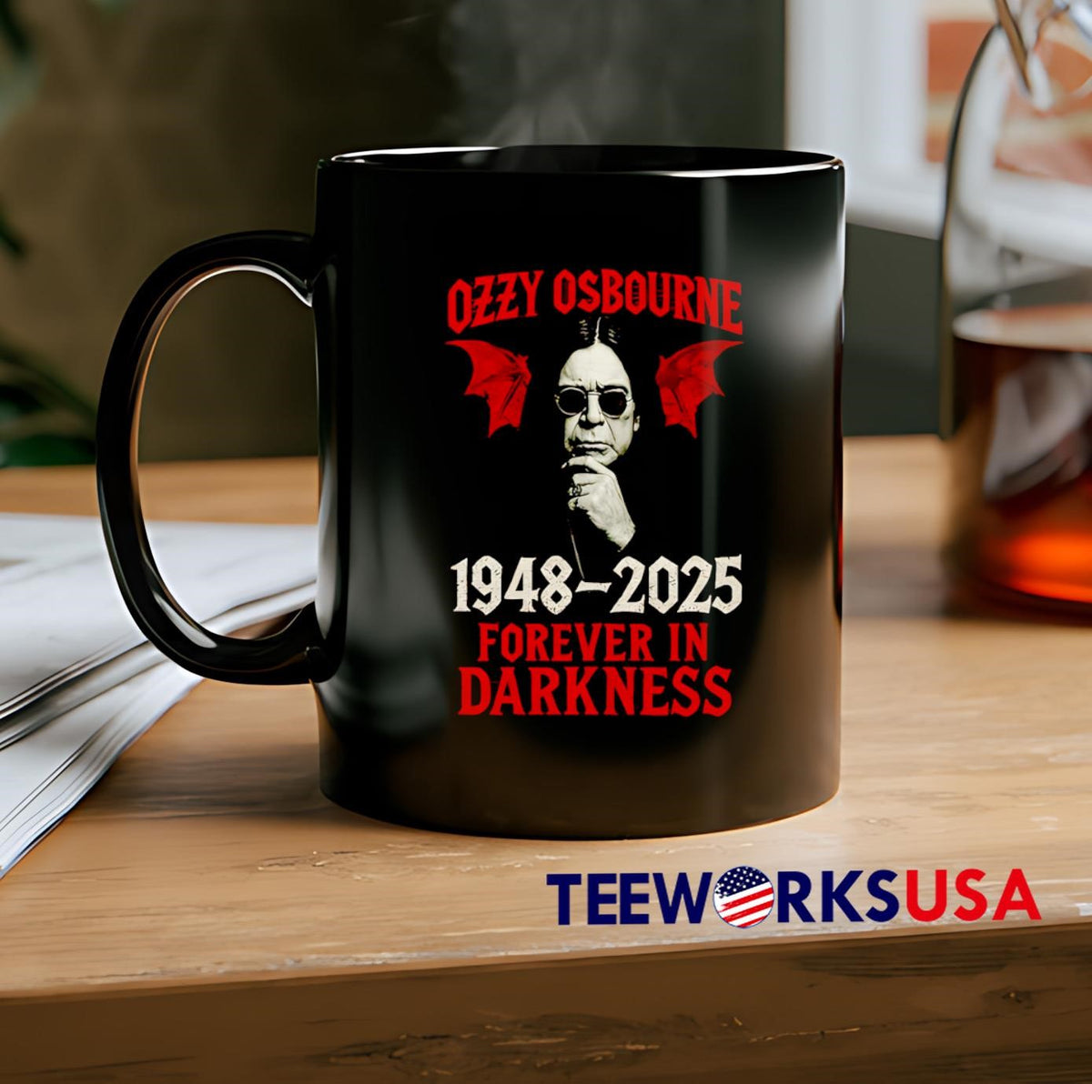 Ozzy osbourne forever in darkness rock legend tribute - Adult & Kids T-Shirts, Sweatshirts & Hoodies apparel design preview 2