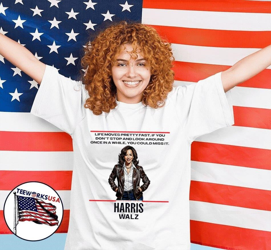 Kamala Harris life moves pretty fast if you don't - Adult & Kids T-Shirts, Sweatshirts & Hoodies apparel design preview 4