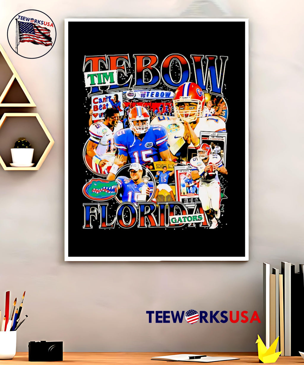 Tim Tebow Florida Gators football graphic retro - Adult & Kids T-Shirts, Sweatshirts & Hoodies apparel design preview 5