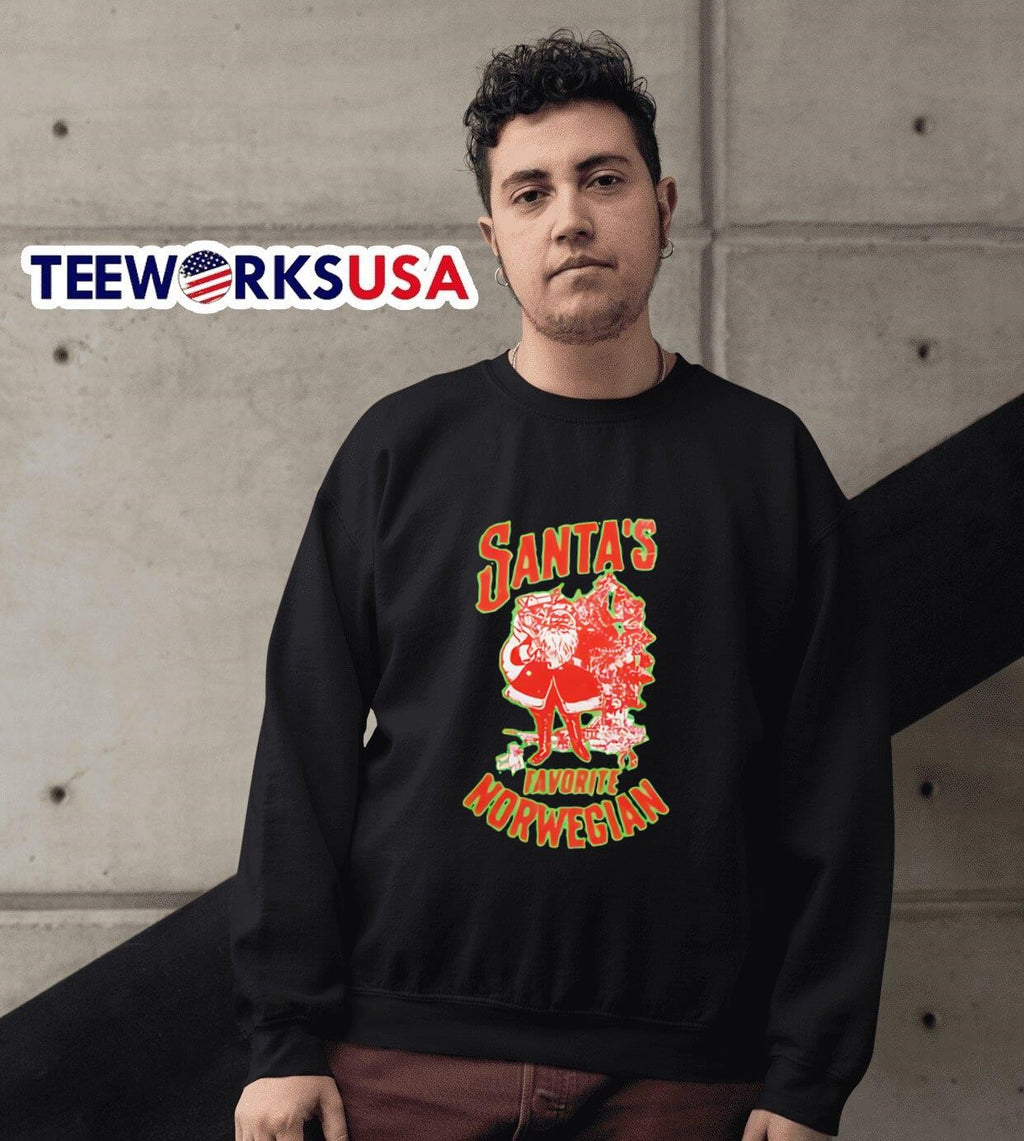Santa's favorite Norwegian Christmas - Adult & Kids T-Shirts, Sweatshirts & Hoodies apparel design preview 3