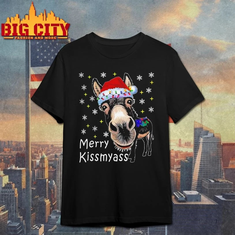 Merry KissMyAss Donkey light christmas 2025 - Adult & Kids T-Shirts, Sweatshirts & Hoodies apparel design preview 4