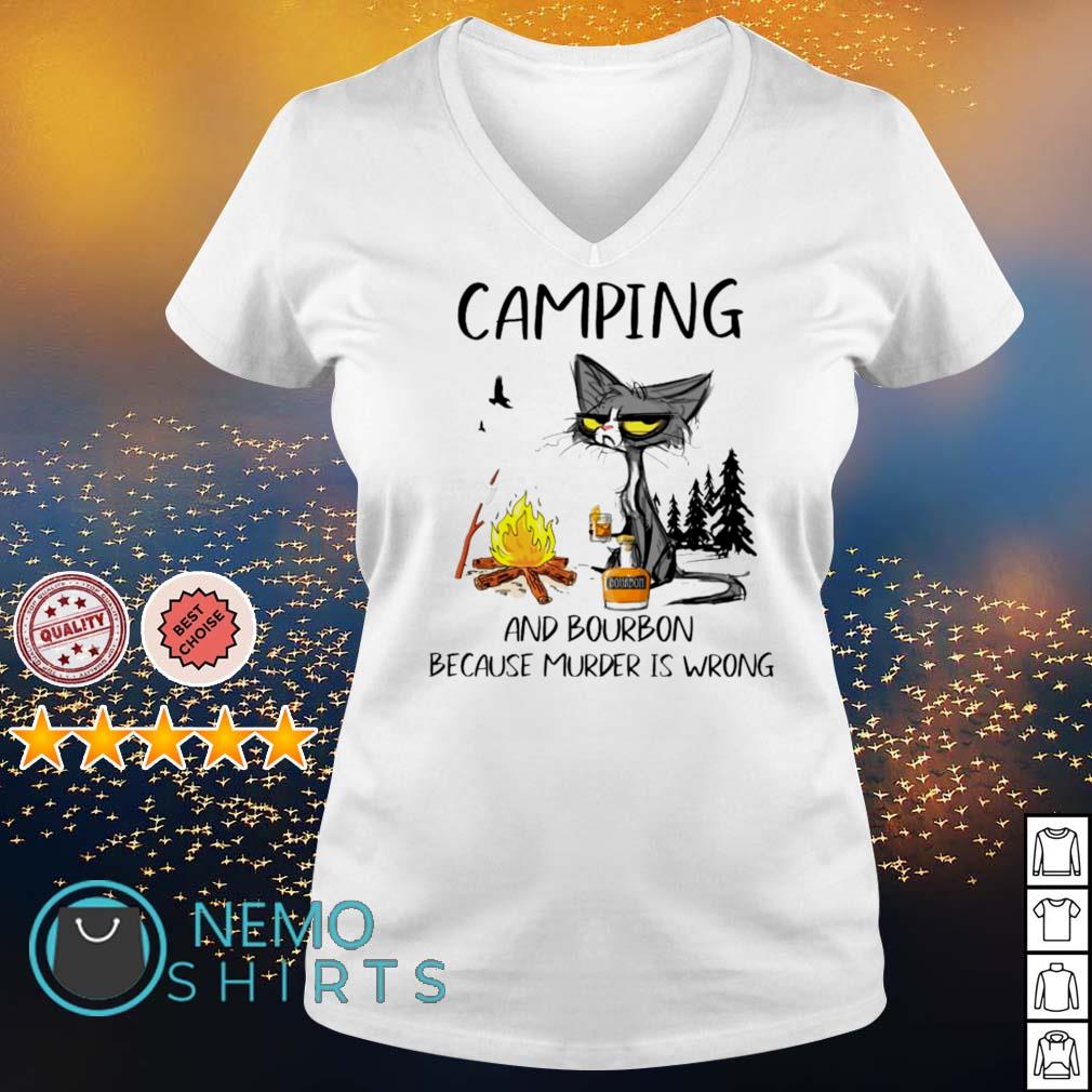 Cat camping and bourbon because murder is wrong - Adult & Kids T-Shirts, Sweatshirts & Hoodies apparel design preview 5