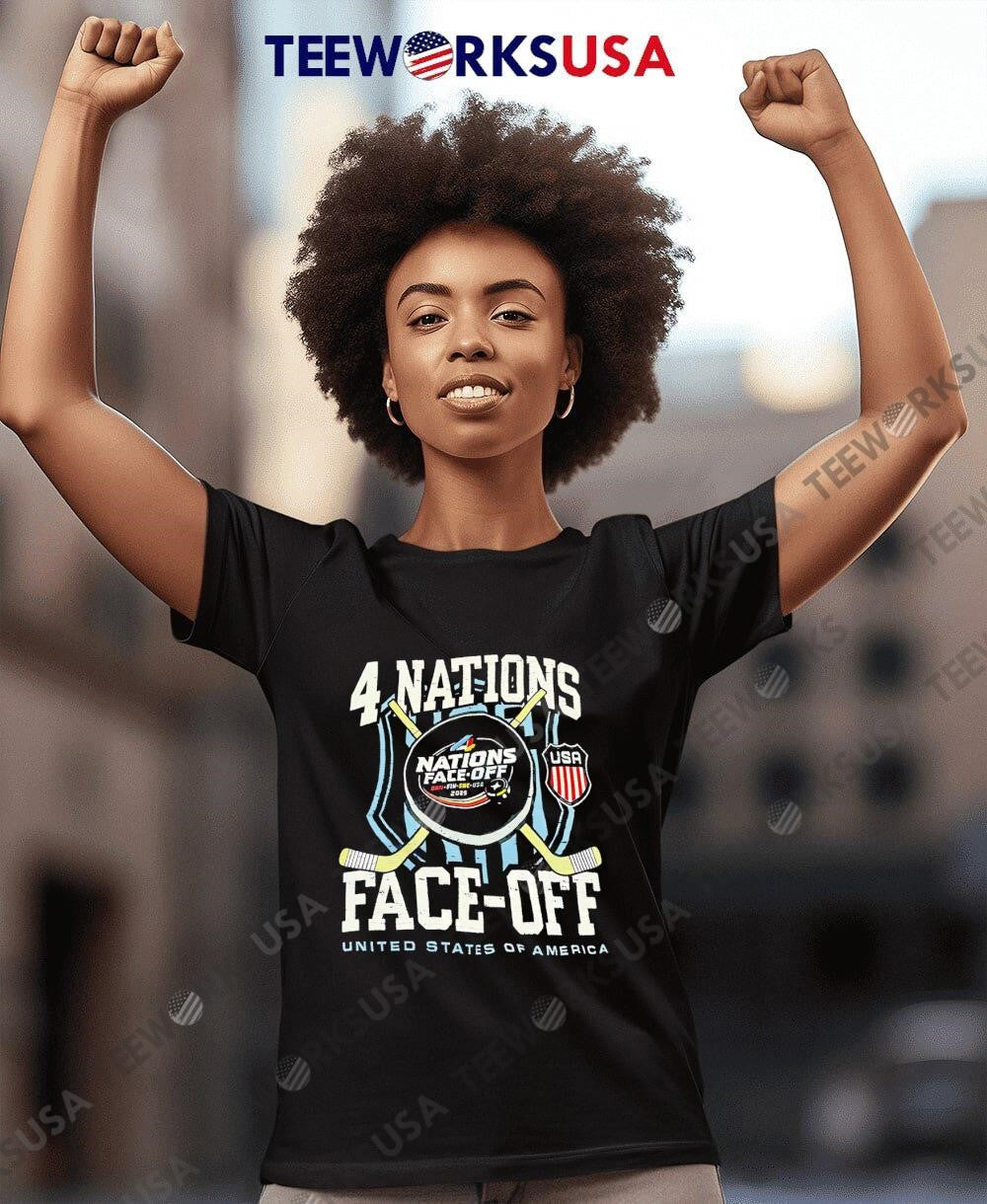 4 Nations Face Off United States of America hockey - Adult & Kids T-Shirts, Sweatshirts & Hoodies apparel design preview 7