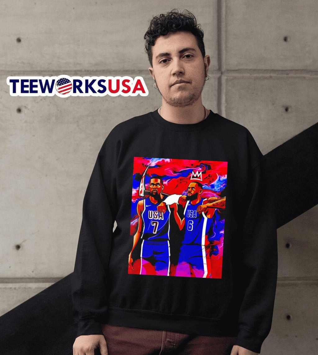 Slim reaper Kevin Durant X King LeBron James USA duo - Adult & Kids T-Shirts, Sweatshirts & Hoodies apparel design preview 3