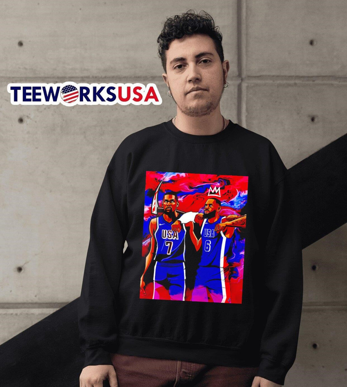 Slim reaper Kevin Durant X King LeBron James USA duo - Adult & Kids T-Shirts, Sweatshirts & Hoodies apparel design preview 3