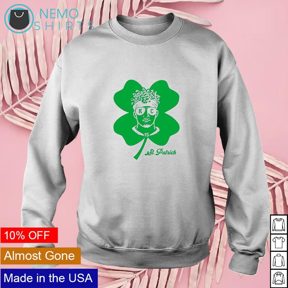Reversed St Patrick Mahomes 15 shamrock - Adult & Kids T-Shirts, Sweatshirts & Hoodies apparel design preview 3
