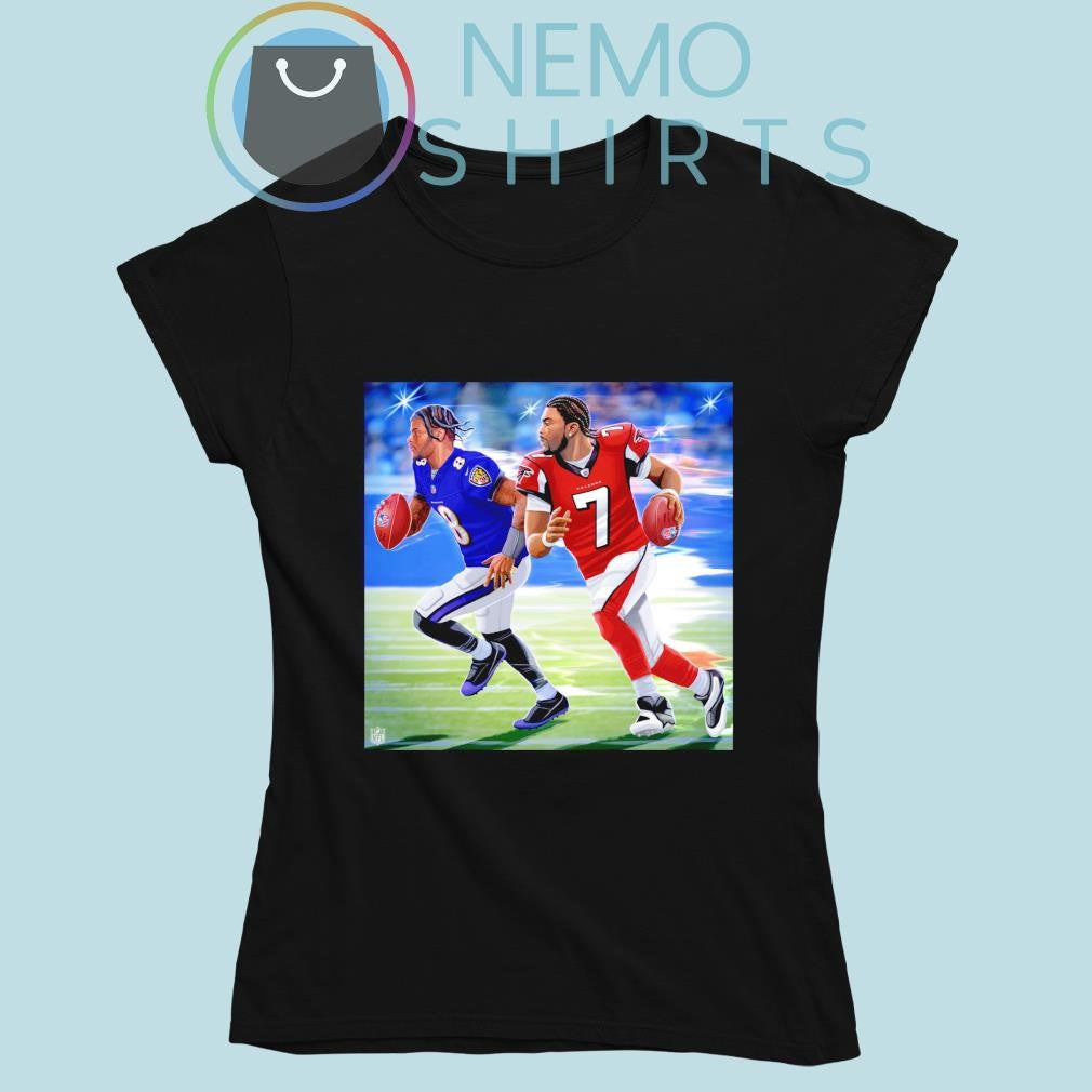 Lamar Jackson passes Michael Vick for the all-time QB - Adult & Kids T-Shirts, Sweatshirts & Hoodies apparel design preview 5