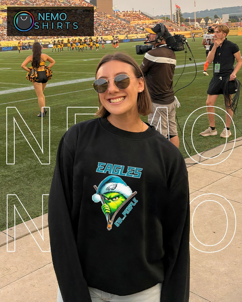 Philadelphia Eagles Grinch open zip ew people - Adult & Kids T-Shirts, Sweatshirts & Hoodies apparel design preview 6