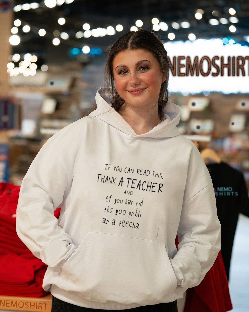 If you can read this thank a teacher and ef yoo kan - Adult & Kids T-Shirts, Sweatshirts & Hoodies apparel design preview 3
