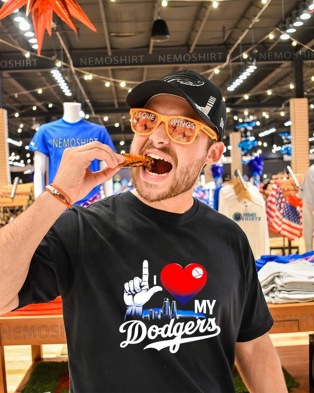 I love my Los Angeles Dodgers city skyline - Adult & Kids T-Shirts, Sweatshirts & Hoodies apparel design preview 1