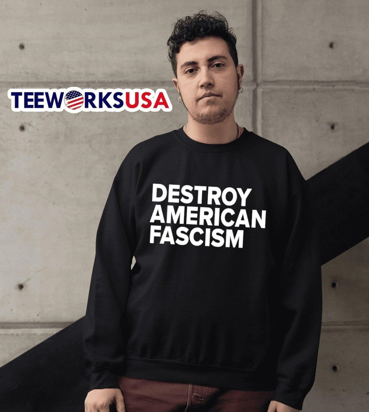Tom Morello destroy American fascism - Adult & Kids T-Shirts, Sweatshirts & Hoodies apparel design preview 6