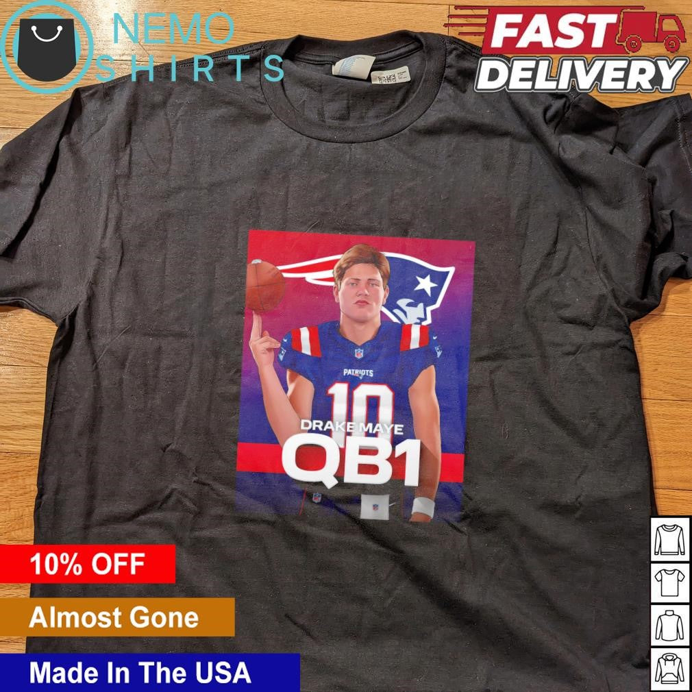 Drake Maye QB1 era New England Patriots cartoon - Adult & Kids T-Shirts, Sweatshirts & Hoodies apparel design preview 4