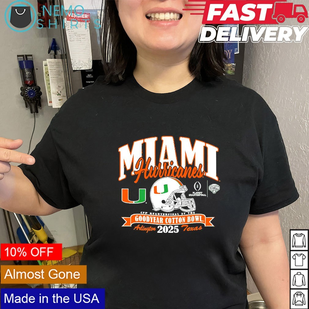 Miami Hurricanes 2026 CFP Quarterfinal at Goodyear - Adult & Kids T-Shirts, Sweatshirts & Hoodies apparel design preview 2