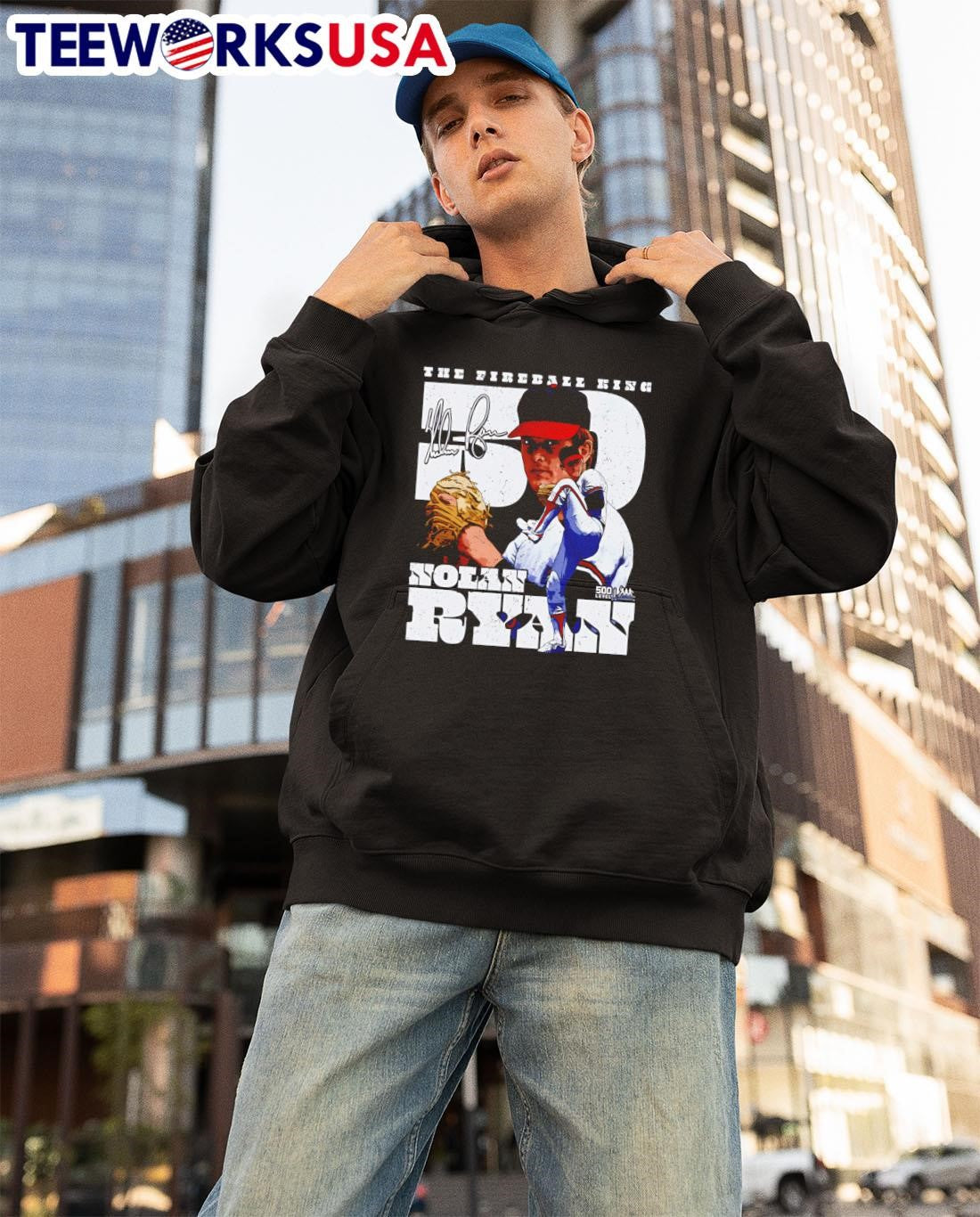 Nolan Ryan Los Angeles A Throwback Dual retro - Adult & Kids T-Shirts, Sweatshirts & Hoodies apparel design preview 3