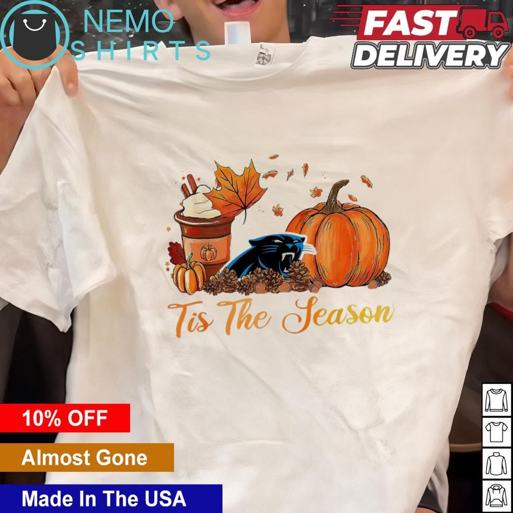 Carolina Panthers tis the season latte pumpkin - Adult & Kids T-Shirts, Sweatshirts & Hoodies apparel design preview 1