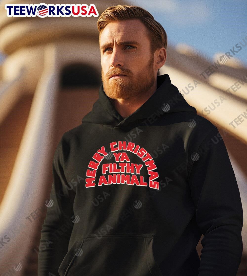 Merry Christmas Ya Filthy Animal design - Adult & Kids T-Shirts, Sweatshirts & Hoodies apparel design preview 2